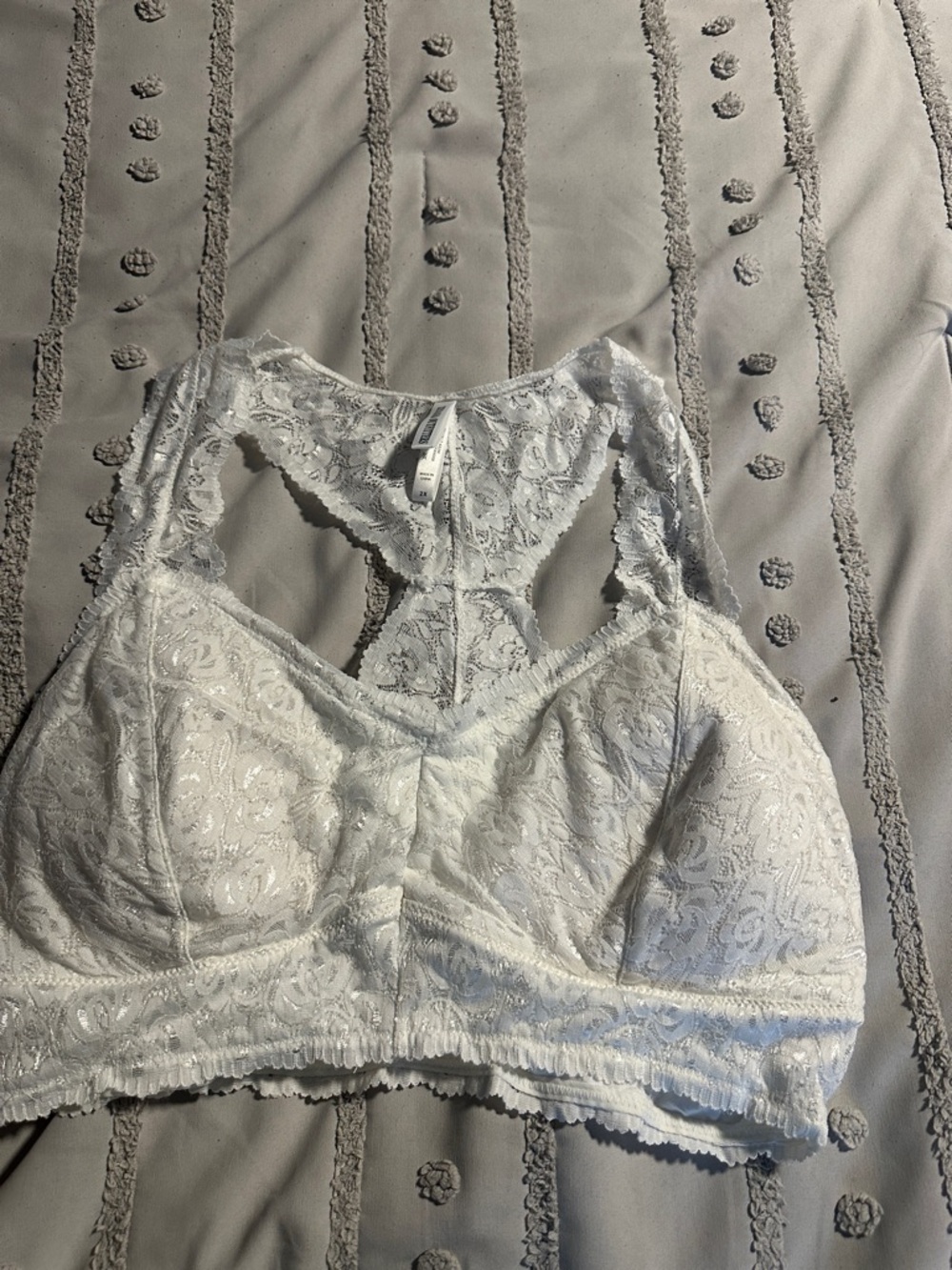 Lace Racerback Bralette - White 2X NWOT
